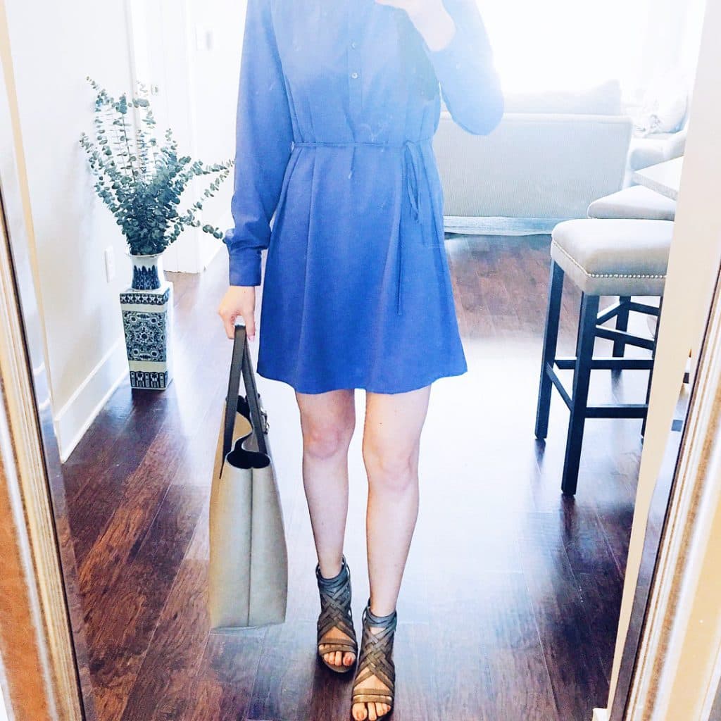LOFT henley shirtdress, spring outfit idea, fashion blogger in raleigh north carolina, pretty in the pines blog, shelby vanhoy