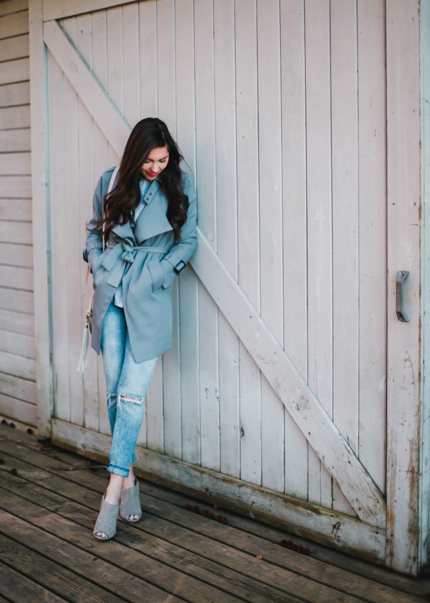 chicwish trench coat women, pretty in the pines north carolina fashion style blog, spring outerwear