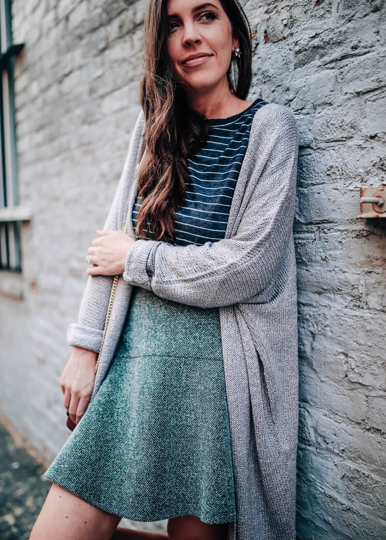 Navy skirt hotsell grey cardigan