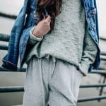 grey joggers nordstrom, textured sweater, pretty In the pines blog, casual outfit idea, athleisure